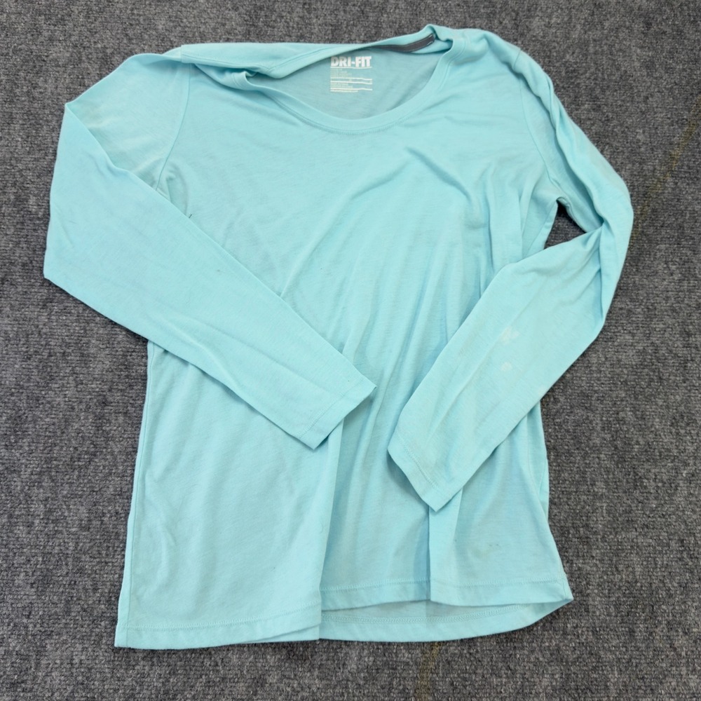 Nike Dri-FIT Loose Fit Long Sleeve Training Shirt Blue Size Large